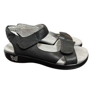 Alegria Joy Sandals, Black Sparkle Leather, Size 37 (7-7.5)